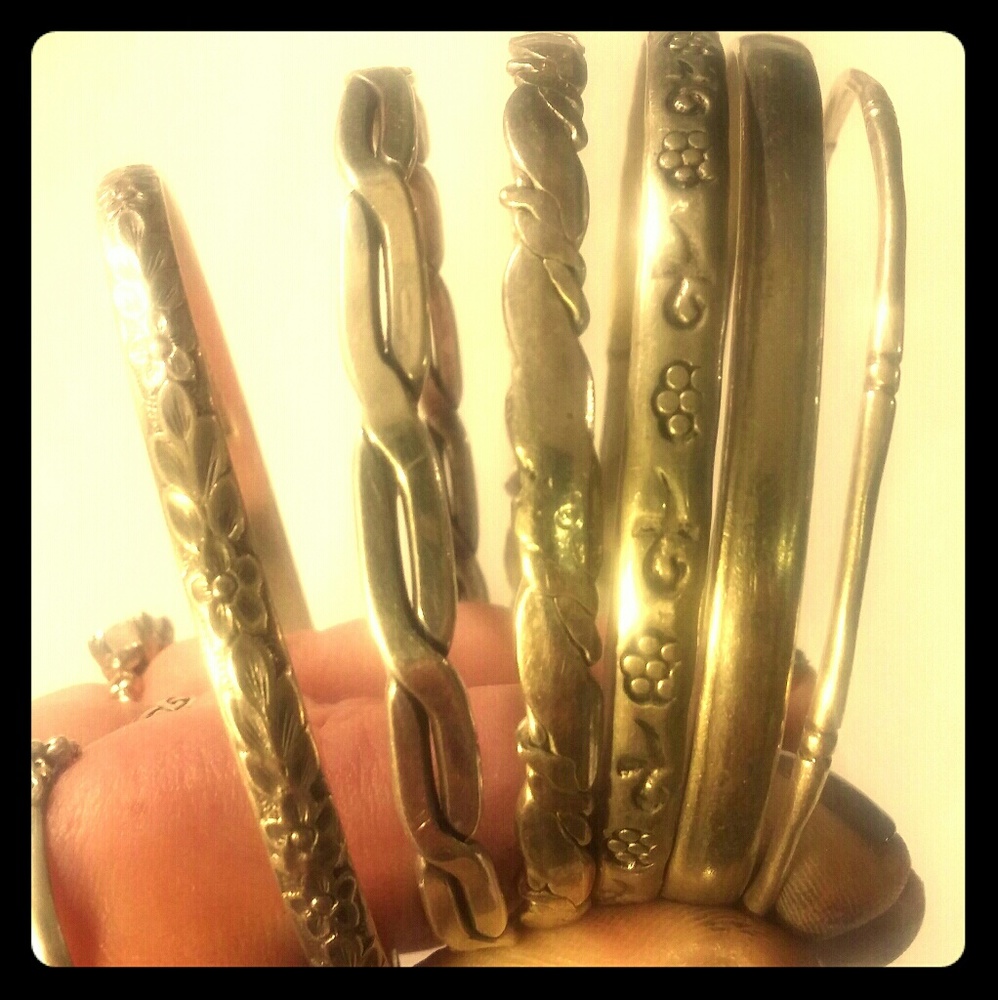 Set of 6 Sterling silver bangles